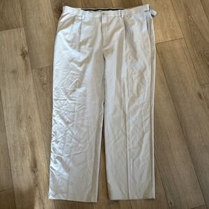 NWT Haggar Cool 18 Pro Dress Pant‎ Mens 44x29 Beige Golf Classic Fit Stretch NEW